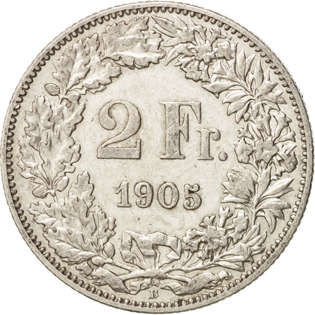 Coin, Switzerland, 2 Francs, 1905, Bern, VF(30-35), Silver, KM:21