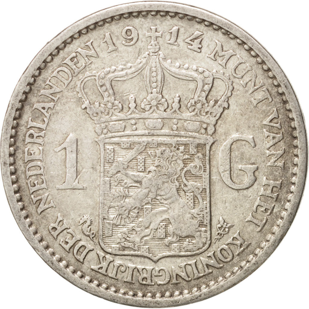 Netherlands, Gulden, 1914, Utrecht, EF(40-45), Silver, KM:148