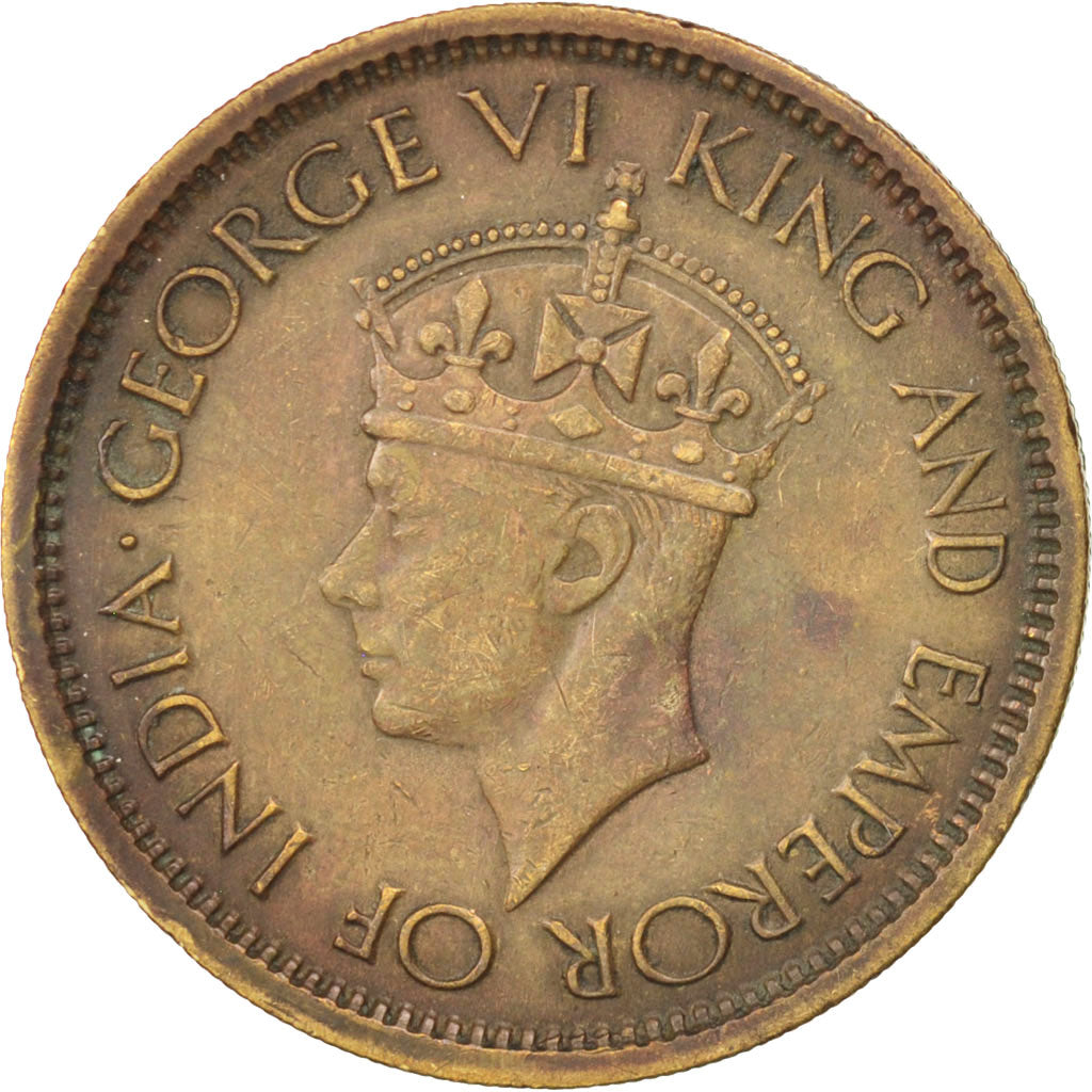 Ceylon, George VI, 50 Cents, 1943, EF(40-45), Nickel-brass, KM:116