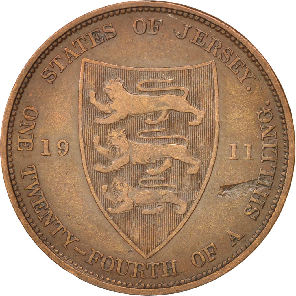 Monnaie, Jersey, George V, 1/12 Shilling, 1911, Heaton, TTB, Bronze, KM:12