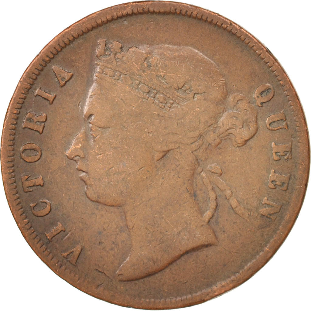 Coin, Straits Settlements, Victoria, Cent, 1891, Heaton, VF(20-25), Bronze