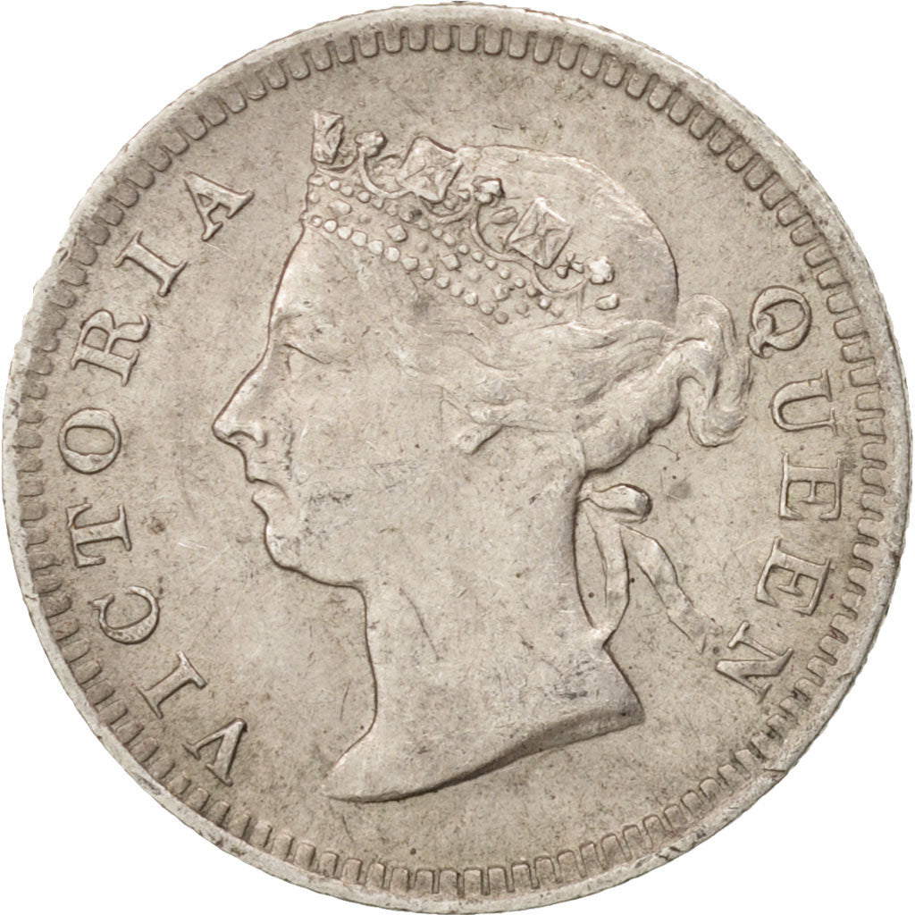 Coin, Straits Settlements, Victoria, 5 Cents, 1900, Heaton, AU(50-53), Silver