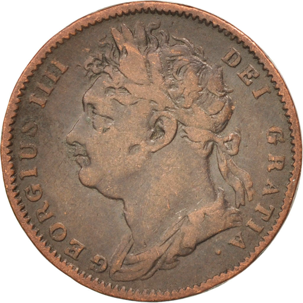 Great Britain, George IV, Farthing, 1821, VF(20-25), Copper, KM:677