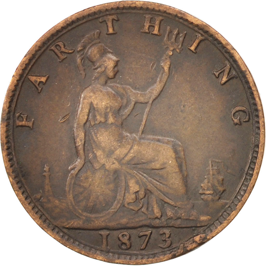 Great Britain, Victoria, Farthing, 1873, VF(30-35), Bronze, KM:747.2