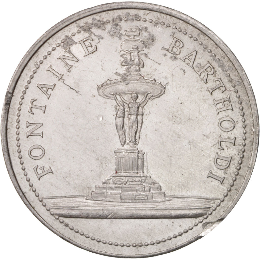 Francia, Medal, Galeries Rémoises, Fontaine Bartholdi, Business & industry,...