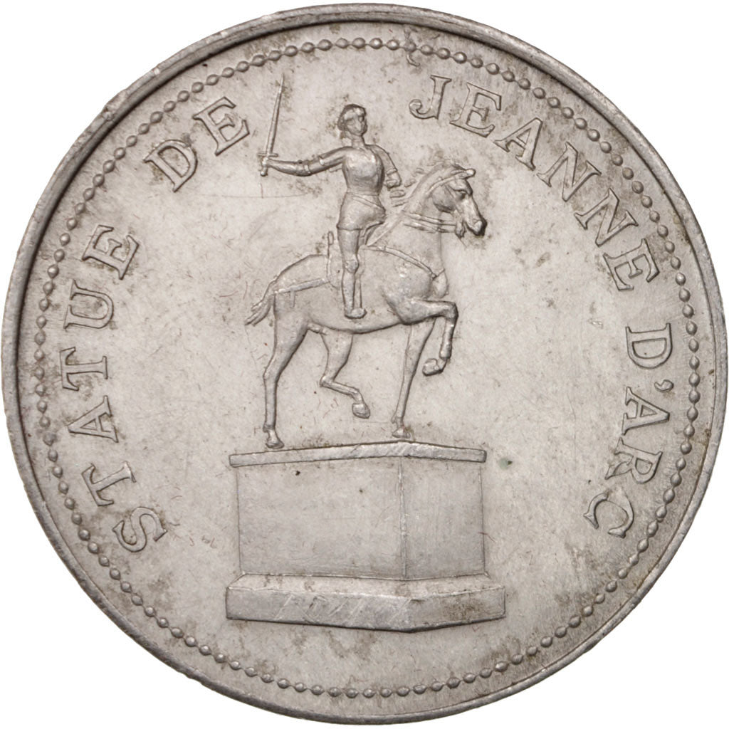 France, Medal, Galeries Rémoises, Jeanne of Arc statue, Business & industry