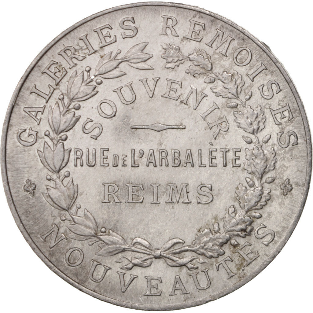 France, Medal, Galeries Rémoises, Jeanne of Arc statue, Business & industry