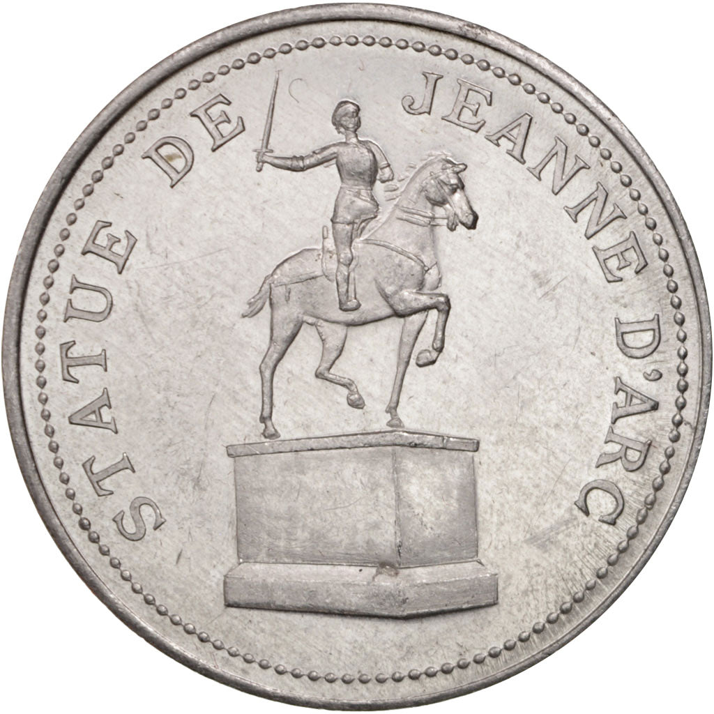 France, Medal, Galeries Rémoises, Jeanne of Arc statue, Business & industry