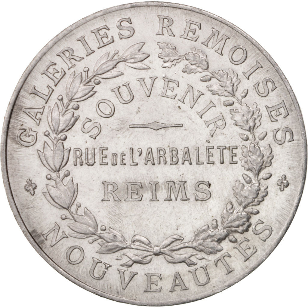 France, Medal, Galeries Rémoises, Jeanne of Arc statue, Business & industry
