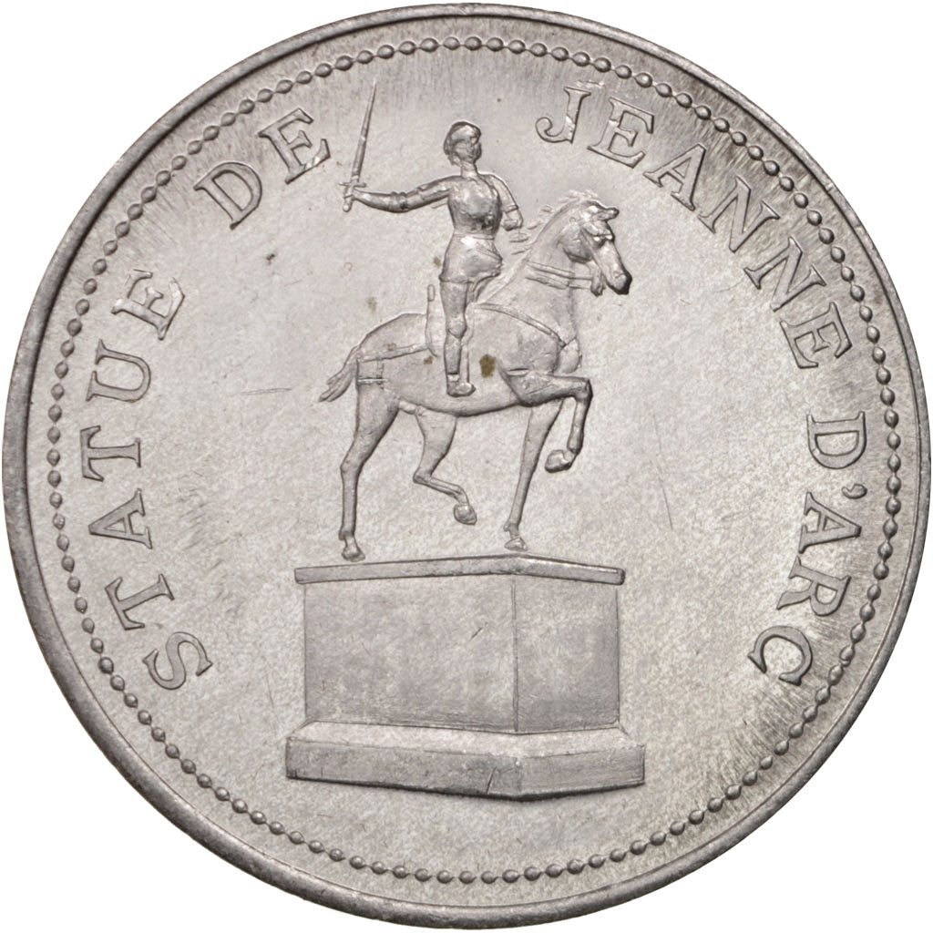 France, Medal, Galeries Rémoises, Jeanne of Arc statue, Business & industry