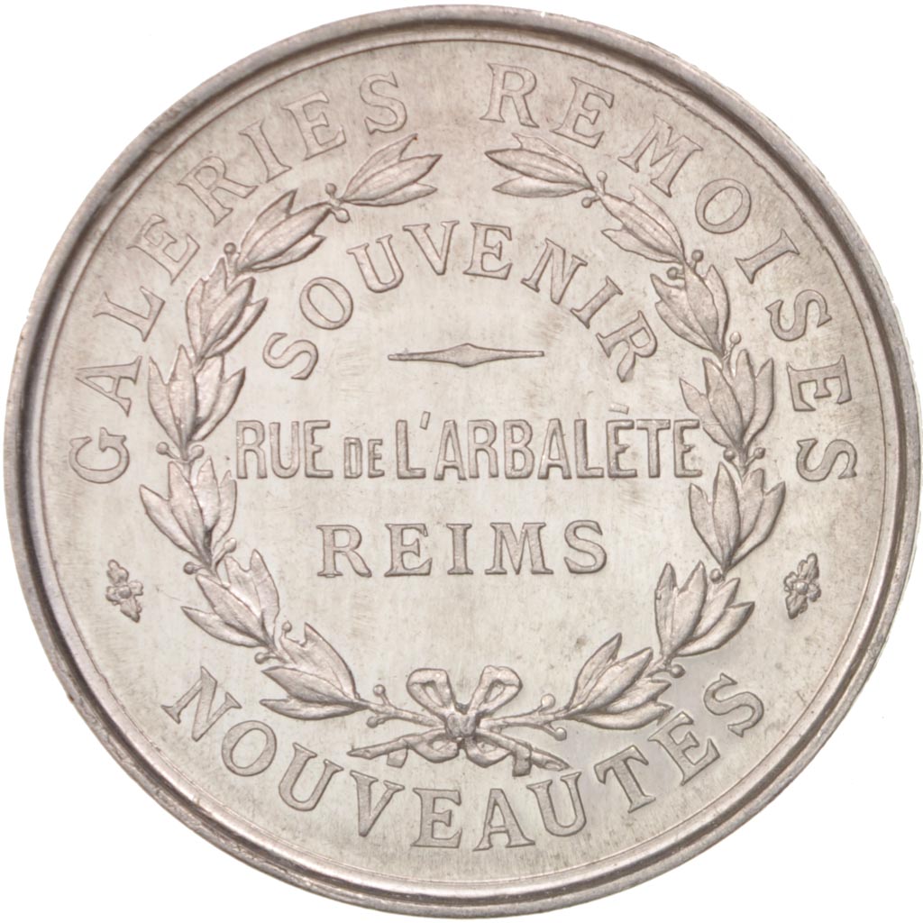 France, Medal, Galeries Rémoises, L'Angélus, Business & industry, 1923