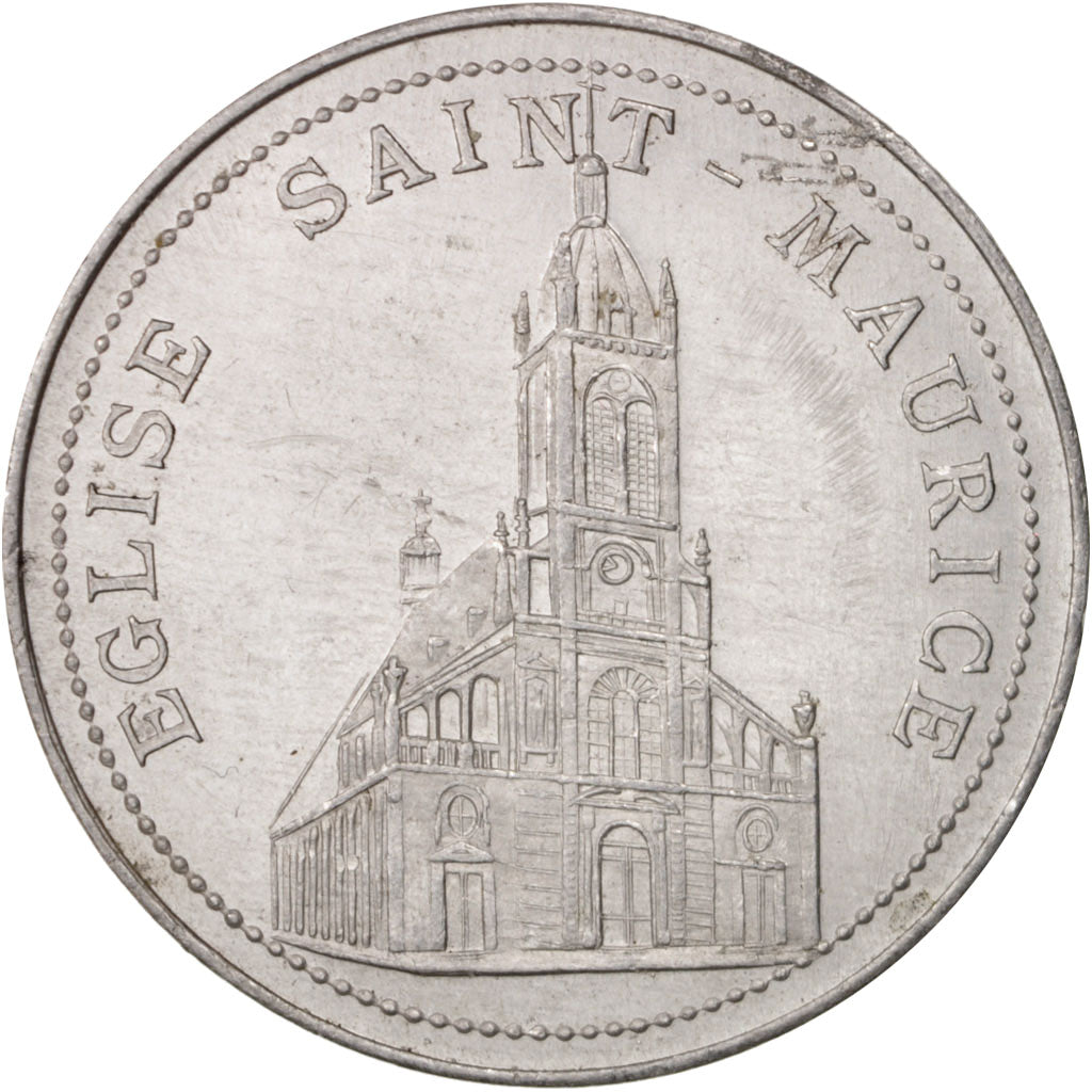 France, Medal, Galeries Rémoises, Église Saint-Maurice, Business & industry