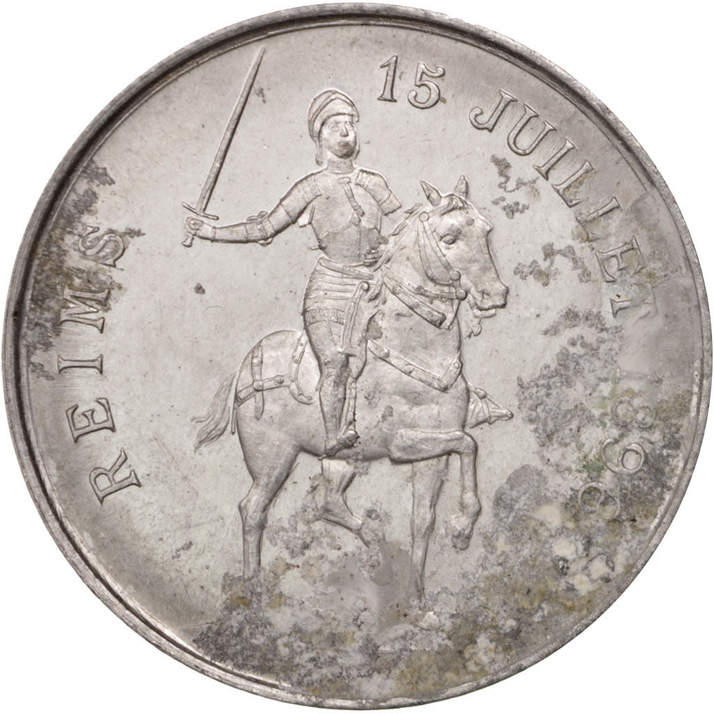 France, Medal, Galeries Rémoises, Statue de Jeanne d'Arc, Business & industry