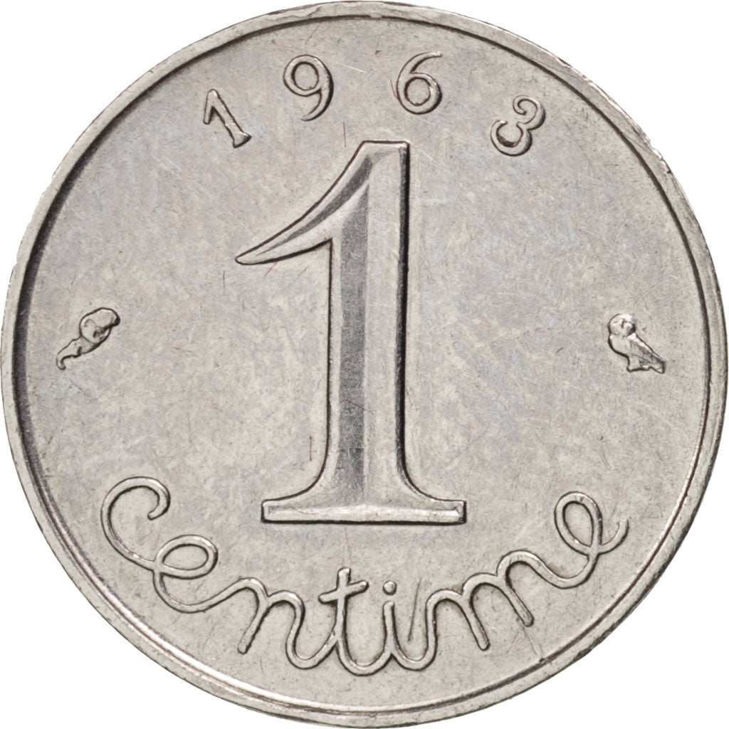 Moneta, Francia, Épi, Centime, 1963, Paris, BB+, Acciaio inossidabile, KM:928