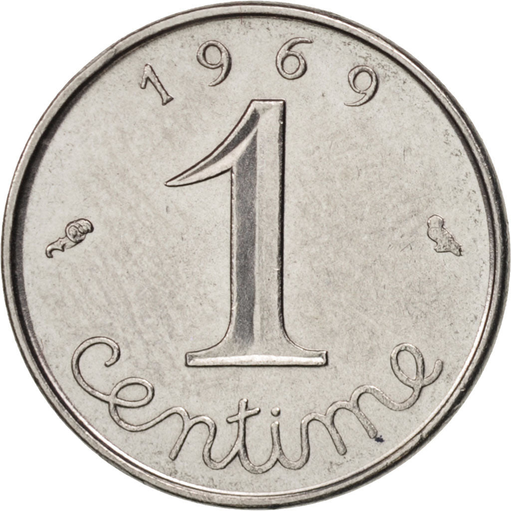 Coin, France, Épi, Centime, 1969, Paris, AU(50-53), Stainless Steel, KM:928