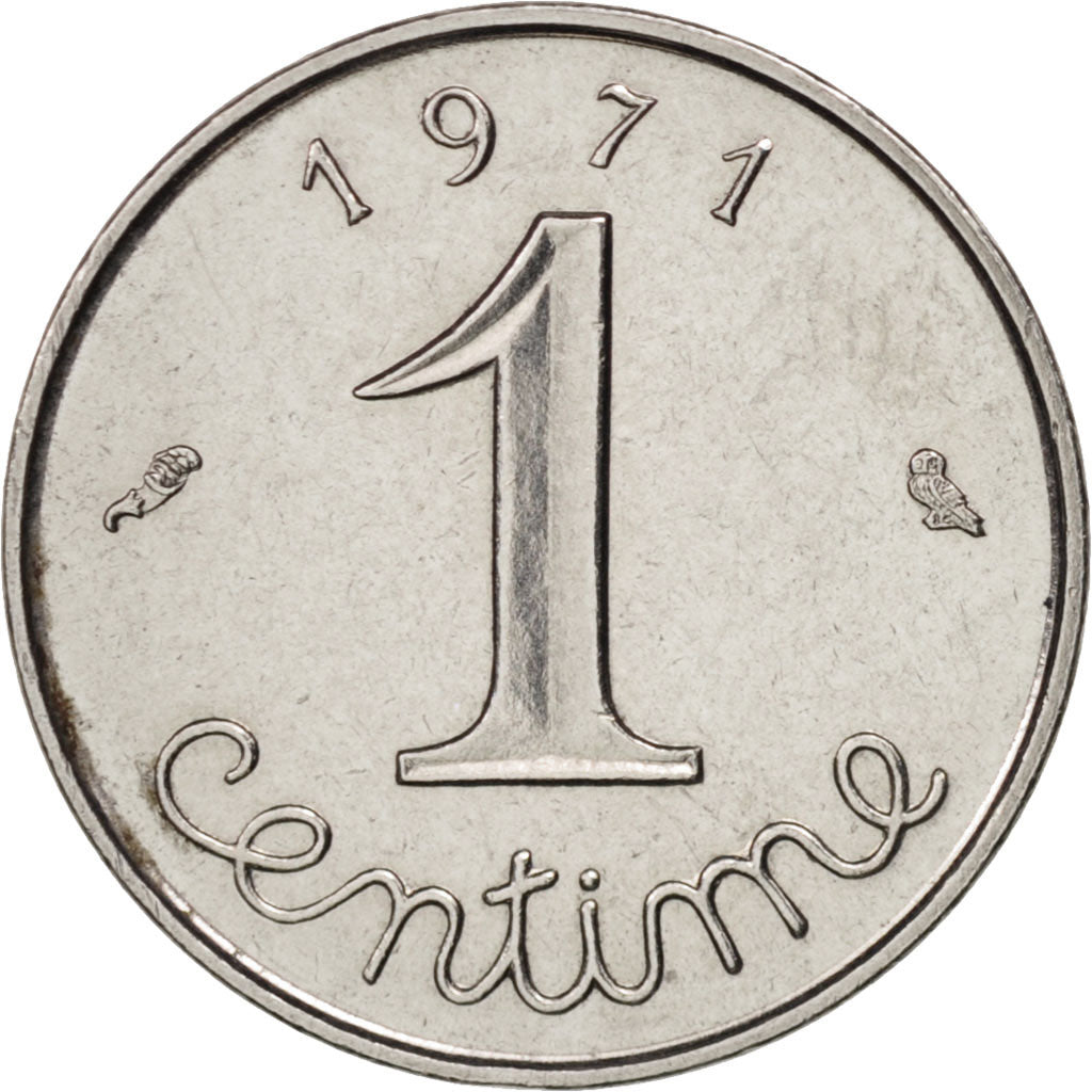 France, Épi, Centime, 1971, Paris, AU(50-53), Stainless Steel, KM:928