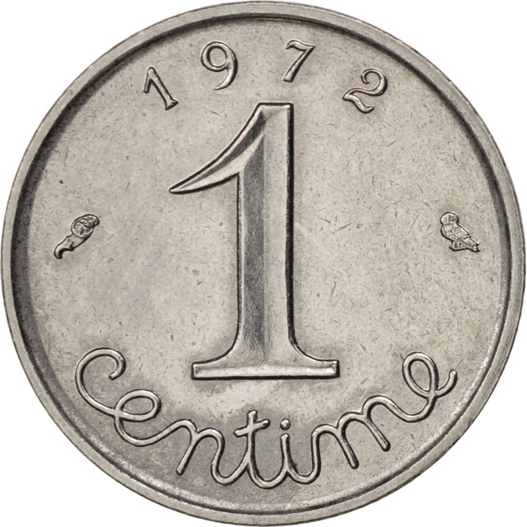 France, Épi, Centime, 1972, Paris, AU(50-53), Stainless Steel, KM:928