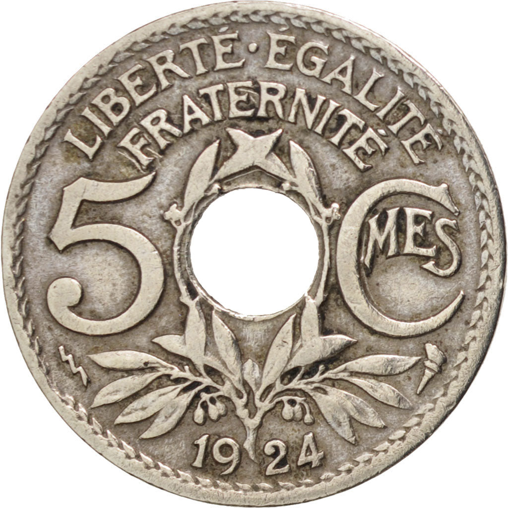 Coin, France, Lindauer, 5 Centimes, 1924, Paris, VF(30-35), Copper-nickel