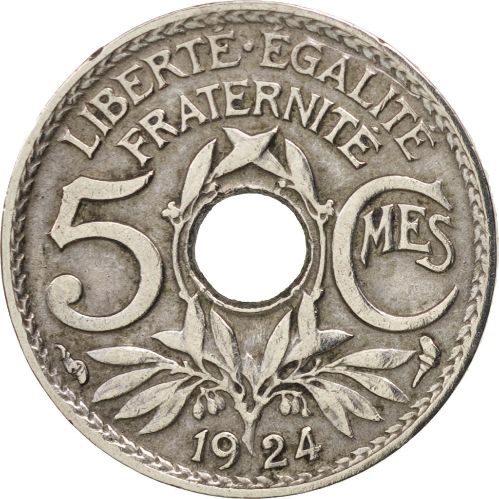 Monnaie, France, Lindauer, 5 Centimes, 1924, Poissy, TTB, Copper-nickel, KM:875