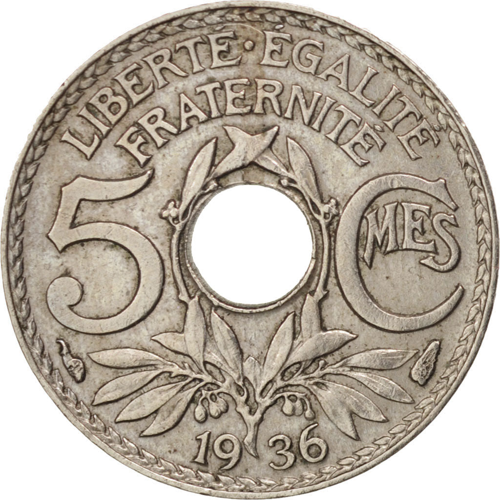 Coin, France, Lindauer, 5 Centimes, 1936, Paris, EF(40-45), Copper-nickel