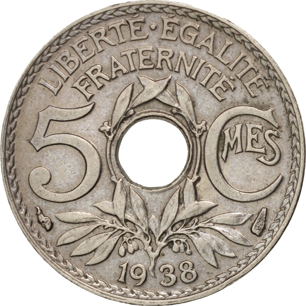 Coin, France, Lindauer, 5 Centimes, 1938, Paris, MS(60-62), Copper-nickel