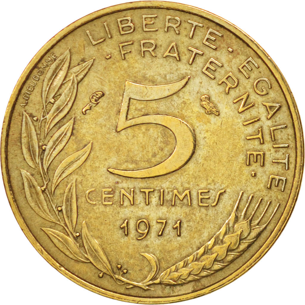 Coin, France, Marianne, 5 Centimes, 1971, Paris, AU(55-58), Aluminum-Bronze