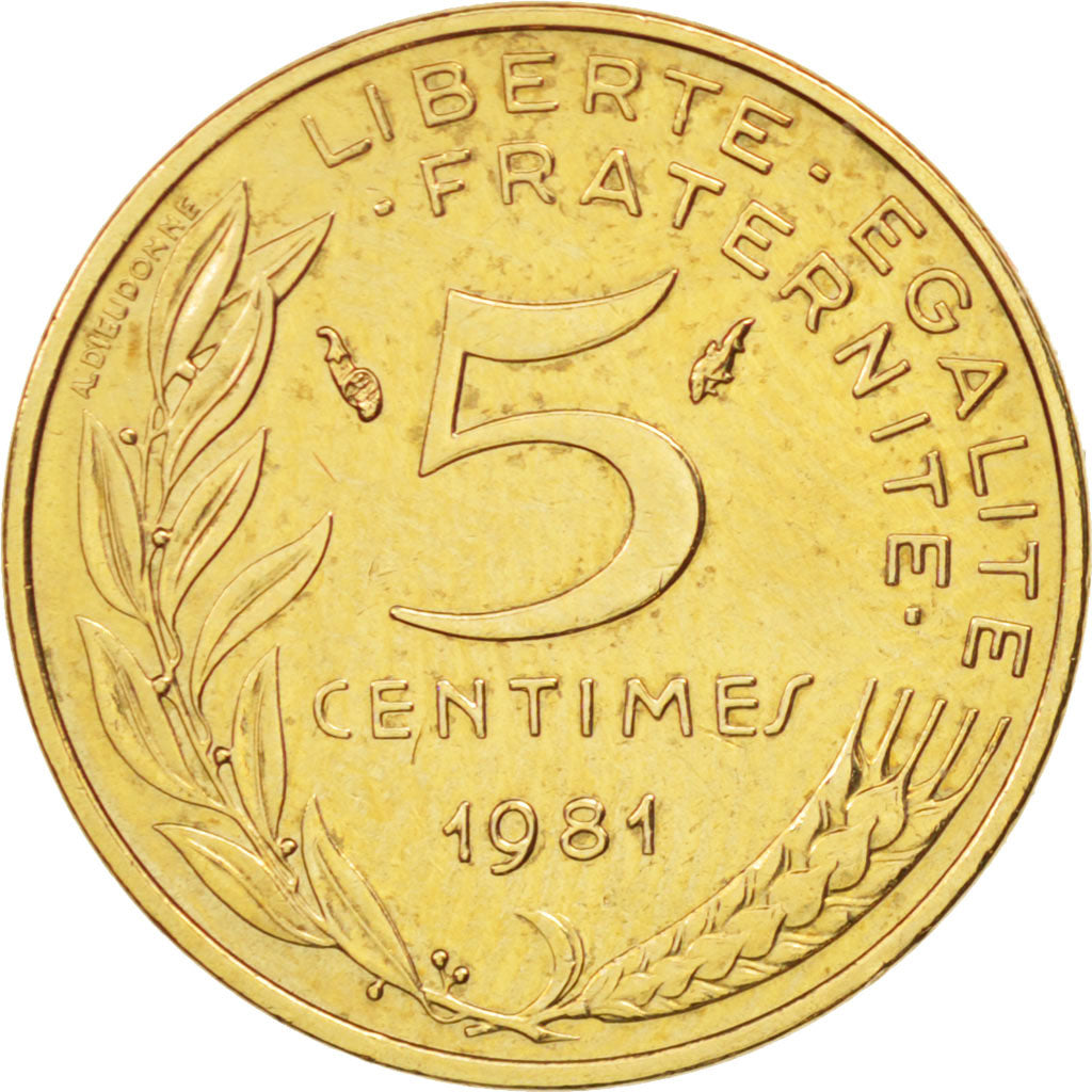 Coin, France, Marianne, 5 Centimes, 1981, Paris, AU(55-58), Aluminum-Bronze