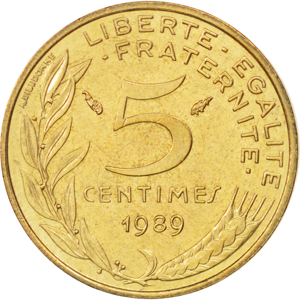 Munten, Frankrijk, Marianne, 5 Centimes, 1989, Paris, PR, Aluminum-Bronze