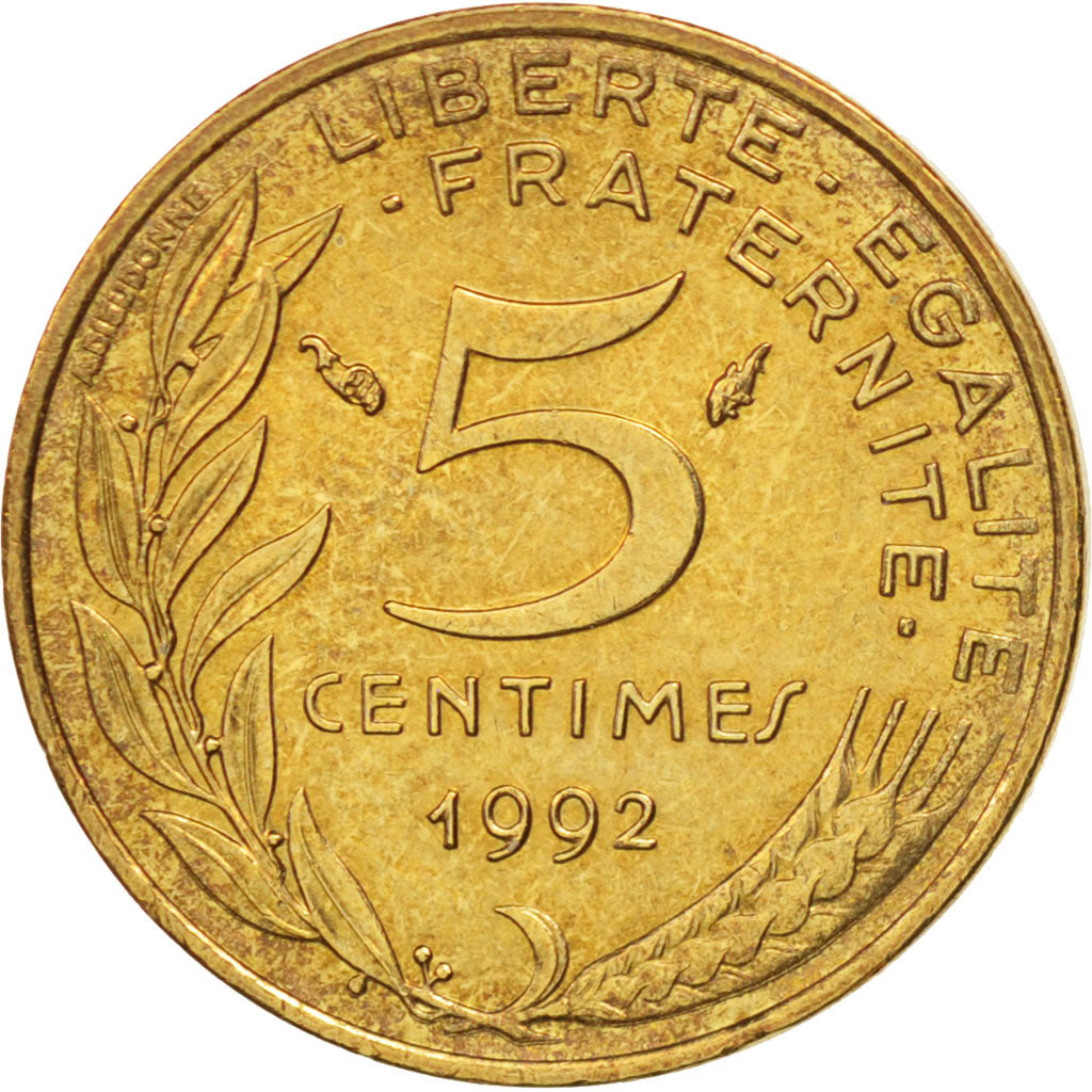 France, Marianne, 5 Centimes, 1992, Paris, MS(65-70), Aluminum-Bronze, KM:933
