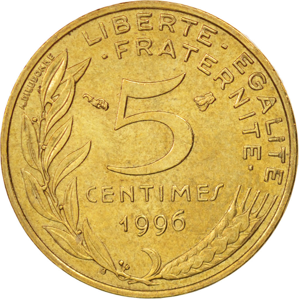 Coin, France, Marianne, 5 Centimes, 1996, Paris, AU(55-58), Aluminum-Bronze