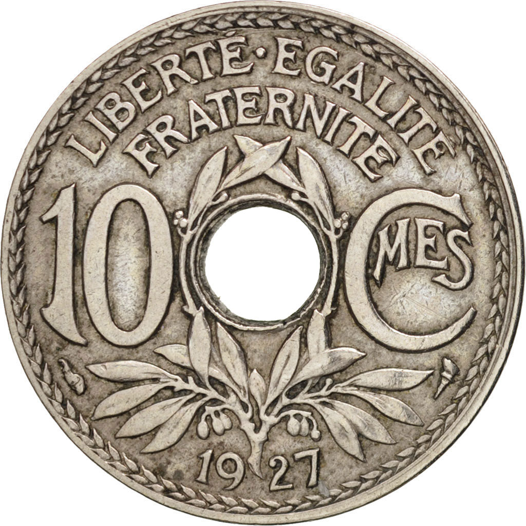 Moneta, Francia, Lindauer, 10 Centimes, 1927, Paris, BB, Rame-nichel, KM:866a