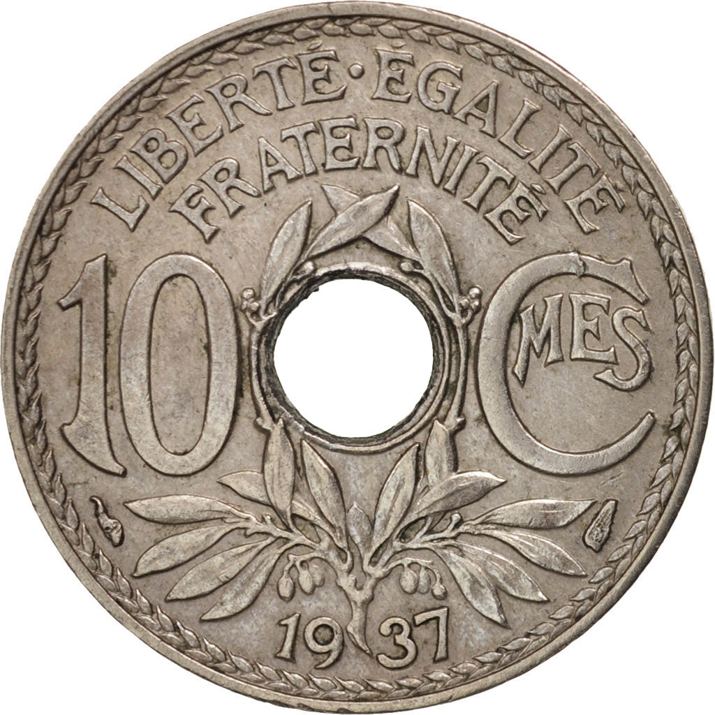 Coin, France, Lindauer, 10 Centimes, 1937, Paris, AU(50-53), Copper-nickel