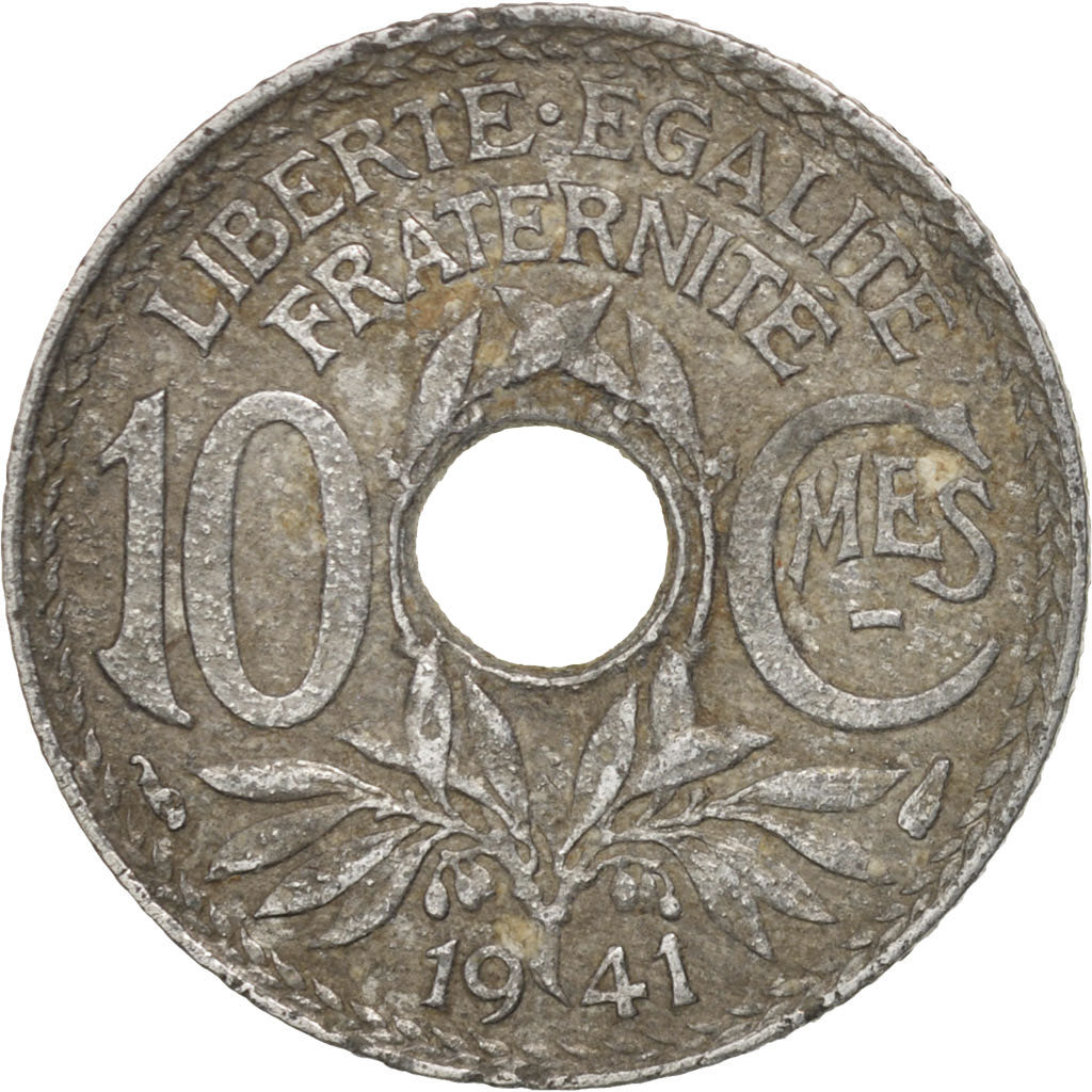 Moneta, Francia, Lindauer, 10 Centimes, 1941, Paris, MB+, Zinco, KM:896