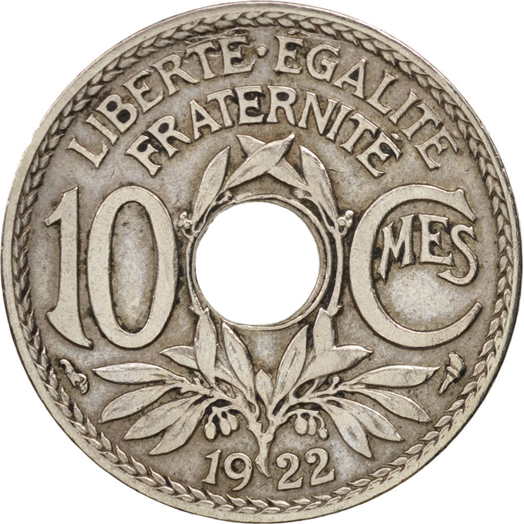 Moneta, Francia, Lindauer, 10 Centimes, 1922, Paris, BB, Rame-nichel, KM:866a
