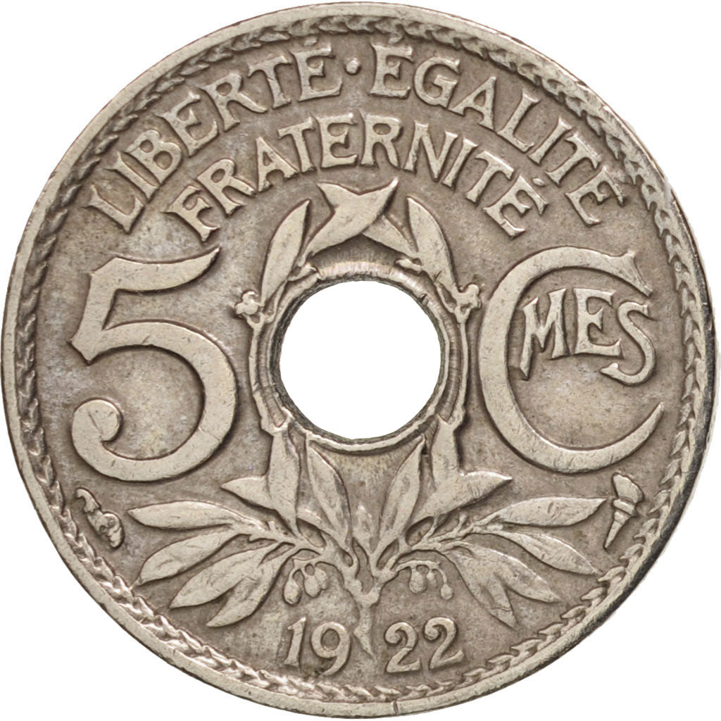 Coin, France, Lindauer, 5 Centimes, 1922, Paris, VF(30-35), Copper-nickel