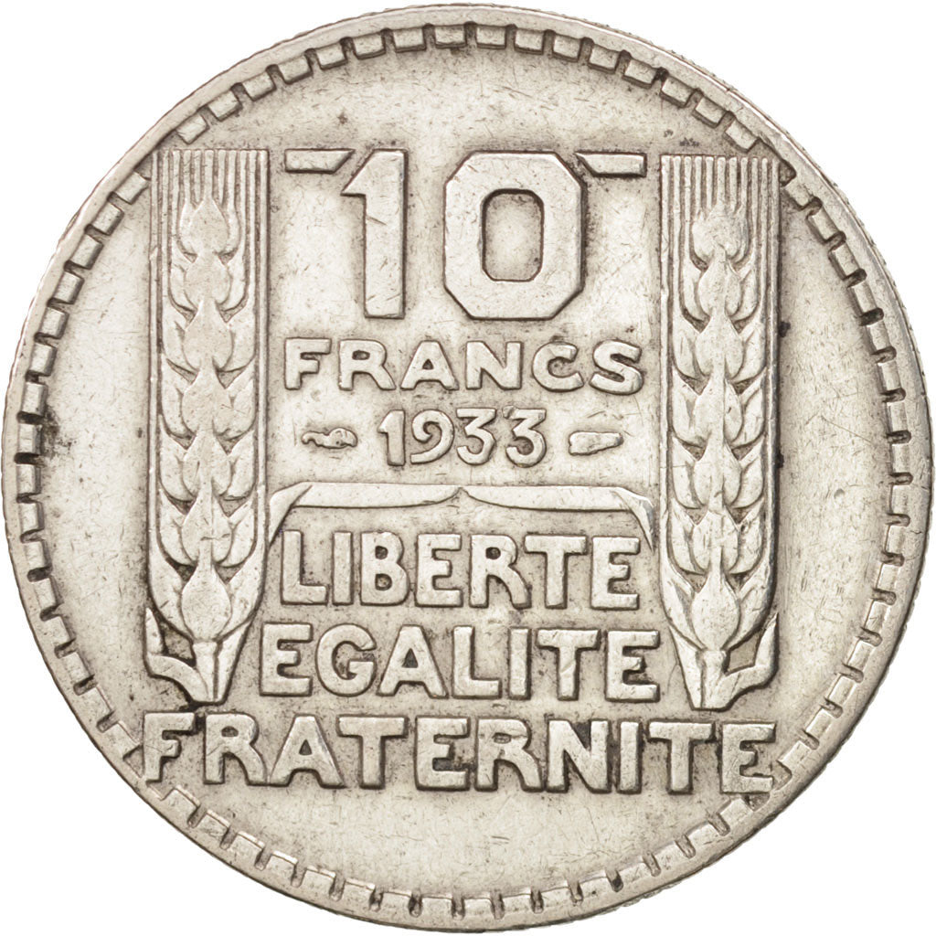 France, Turin, 10 Francs, 1933, Paris, VF(30-35), Silver, KM:878, Gadoury:801