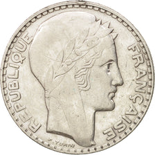 France, Turin, 20 Francs, 1929, Paris, VF(30-35), Silver, KM:879, Gadoury:852