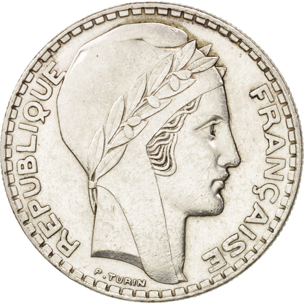 France, Turin, 20 Francs, 1937, Paris, EF(40-45), Silver, KM:879, Gadoury:852