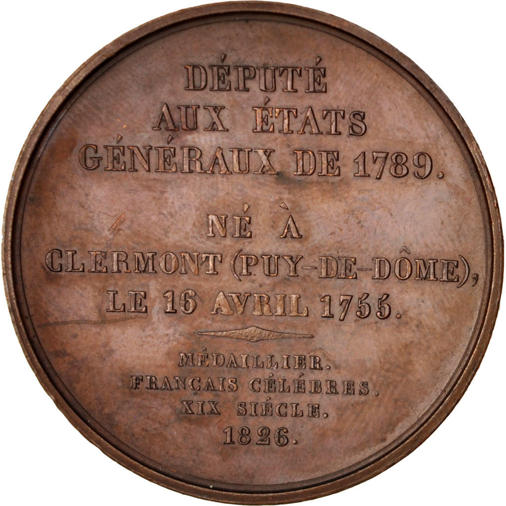 France, Medal, Comte de Montlosier, Arts & Culture, 1826, Caunois, AU(50-53)