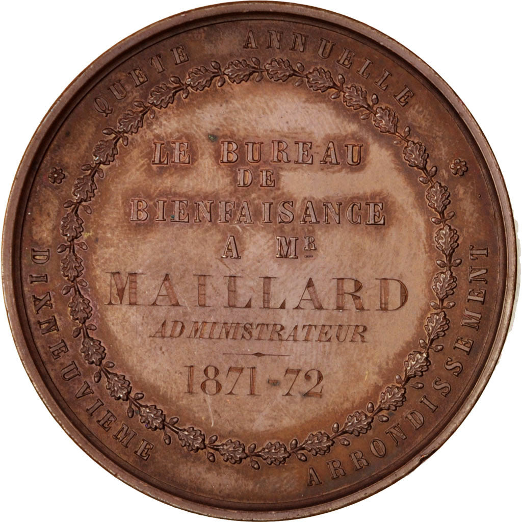 France, Medal, Ville de Paris, Xe arrondissement, Bureau de Bienfaisance