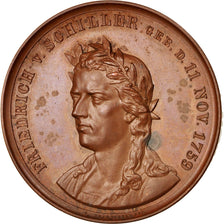 Allemagne, Medal, Friedrich Schiller, Arts & Culture, 1859, SUP, Cuivre