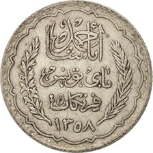 Tunisia, Ahmad Pasha Bey, 5 Francs, 1939, Paris, EF(40-45), Silver, KM:264