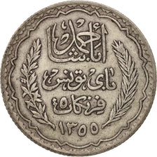 Tunisia, Ahmad Pasha Bey, 5 Francs, 1934, Paris, EF(40-45), Silver, KM:261