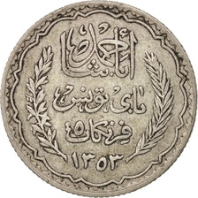 Coin, Tunisia, Ahmad Pasha Bey, 5 Francs, 1936, Paris, EF(40-45), Silver, KM:261