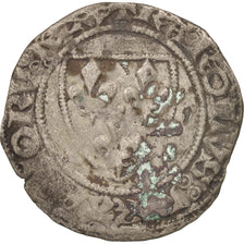 France, Charles VI, Blanc Guénar, Tournai, F(12-15), Billon, Duplessy:377C
