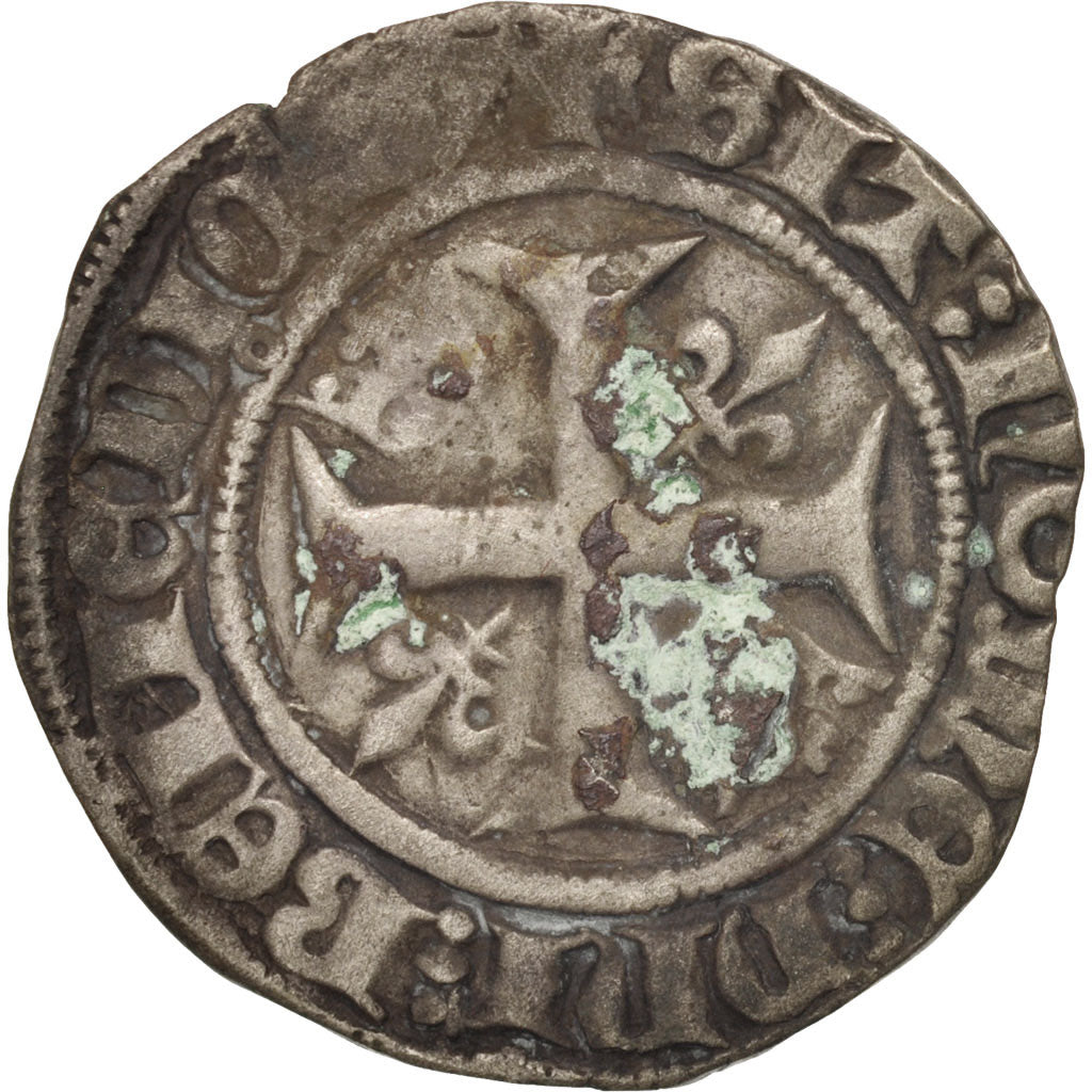 France, Charles VI, Blanc Guénar, Tournai, F(12-15), Billon, Duplessy:377C