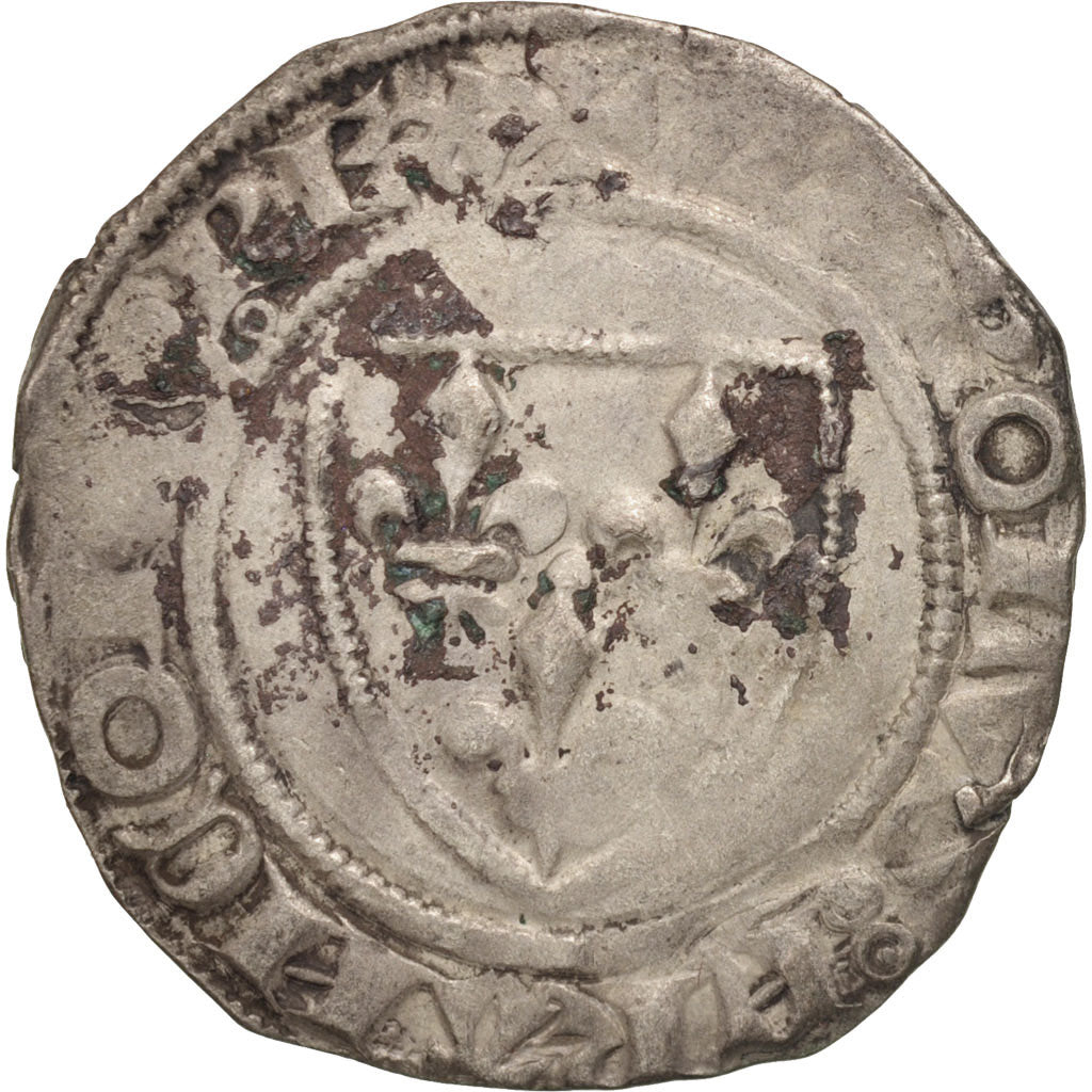 Frankreich, Charles VI, Blanc Guénar, Tournai, VF(20-25), Billon, Duplessy:377C