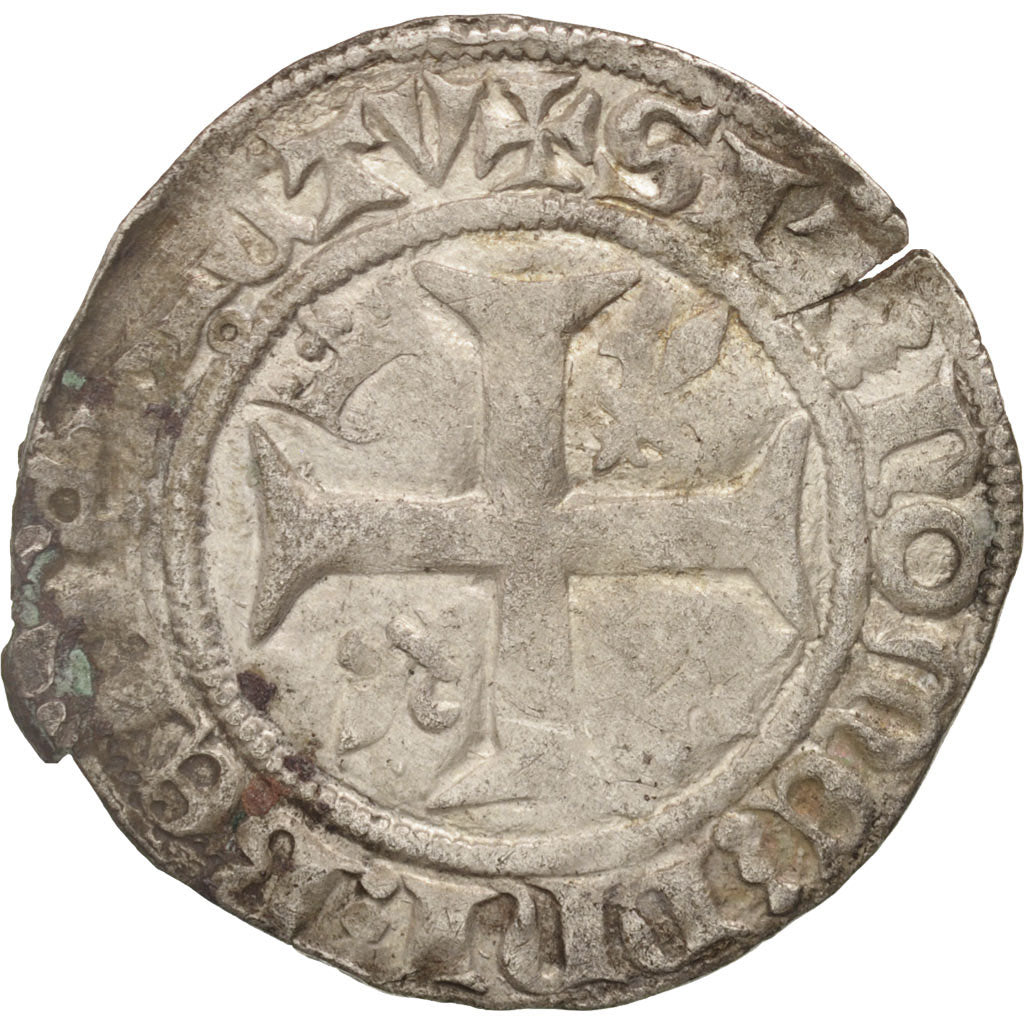 France, Charles VI, Blanc Guénar, Tournai, F(12-15), Billon, Duplessy:377C