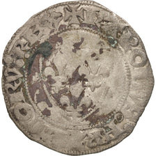 France, Charles VI, Blanc Guénar, Tournai, VG(8-10), Billon, Duplessy:377a