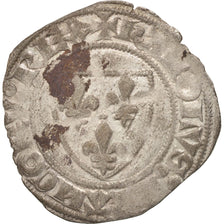 France, Charles VI, Blanc Guénar, Tournai, F(12-15), Billon, Duplessy:377a